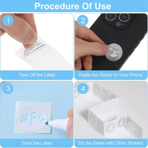 Étiquette électronique RFID compatible avec téléphone portable NPC, modèle : HF, incrustation humide ronde 18 mm, SR02011296-07